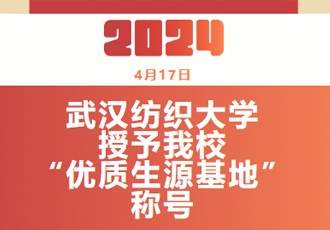 喜讯！武汉纺织大学授予我校“优质生源基地”称号